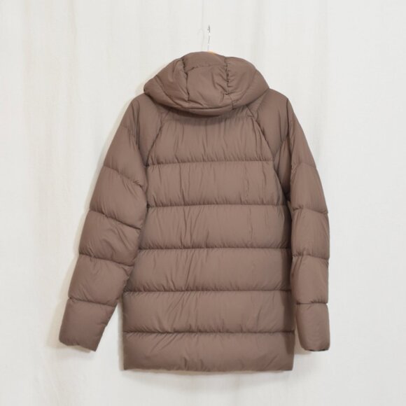 patagonia men's silent down parka in chocolate brown size xs - Picture 4 of 5